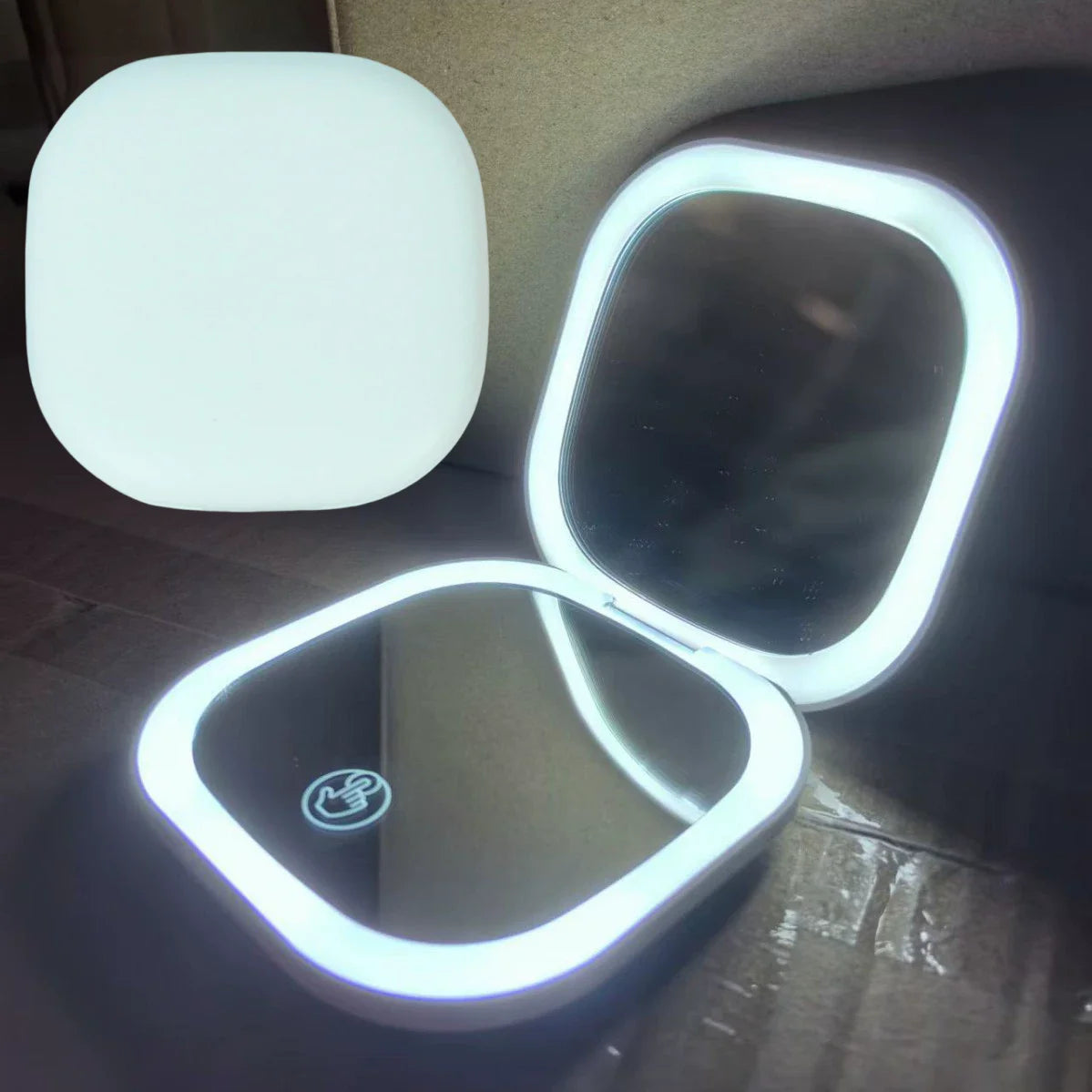 Handheld Folding Makeup Mirror with LED Light