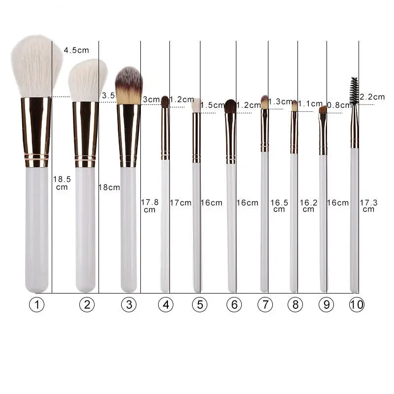 Wool Makeup Brush Set – 10 Piece Full Face Kit
