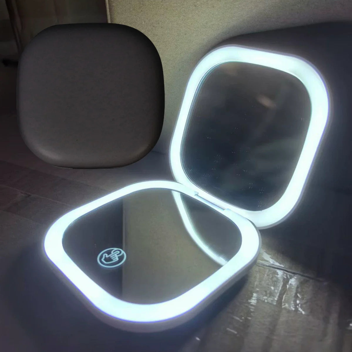 Handheld Folding Makeup Mirror with LED Light