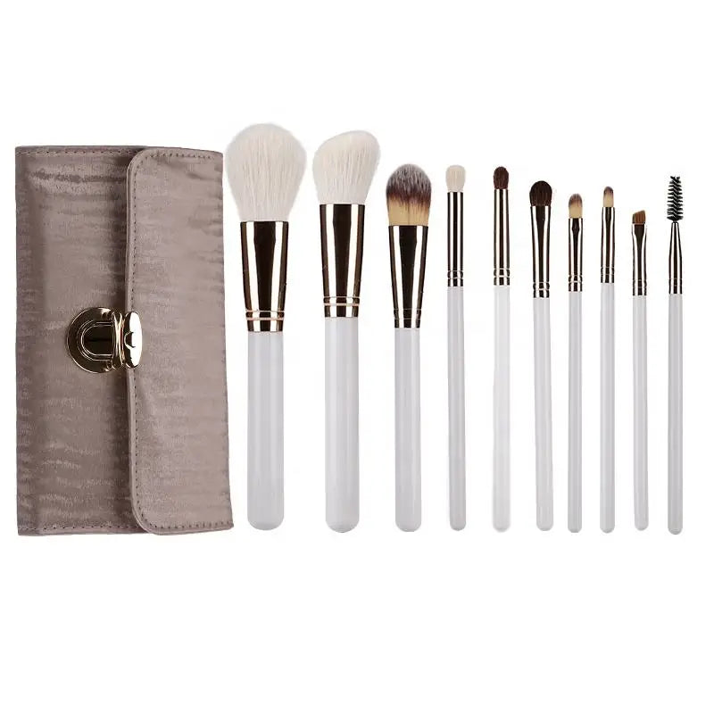 Wool Makeup Brush Set – 10 Piece Full Face Kit