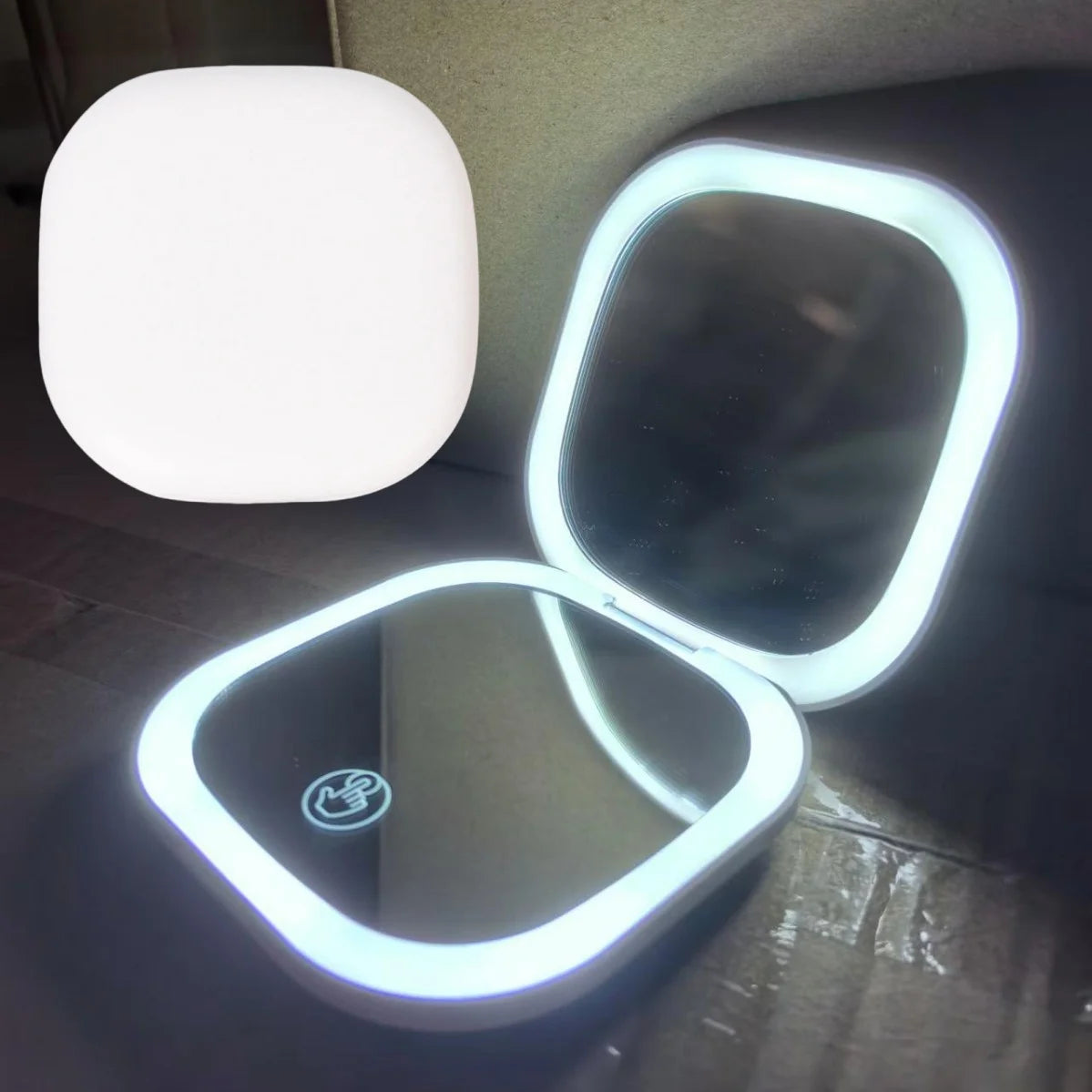 Handheld Folding Makeup Mirror with LED Light