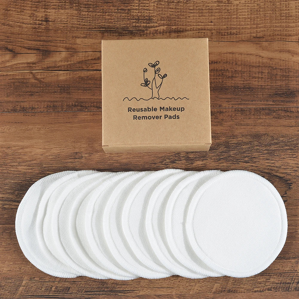 Reusable Bamboo Cotton Makeup Remover Pads – 10 Pack