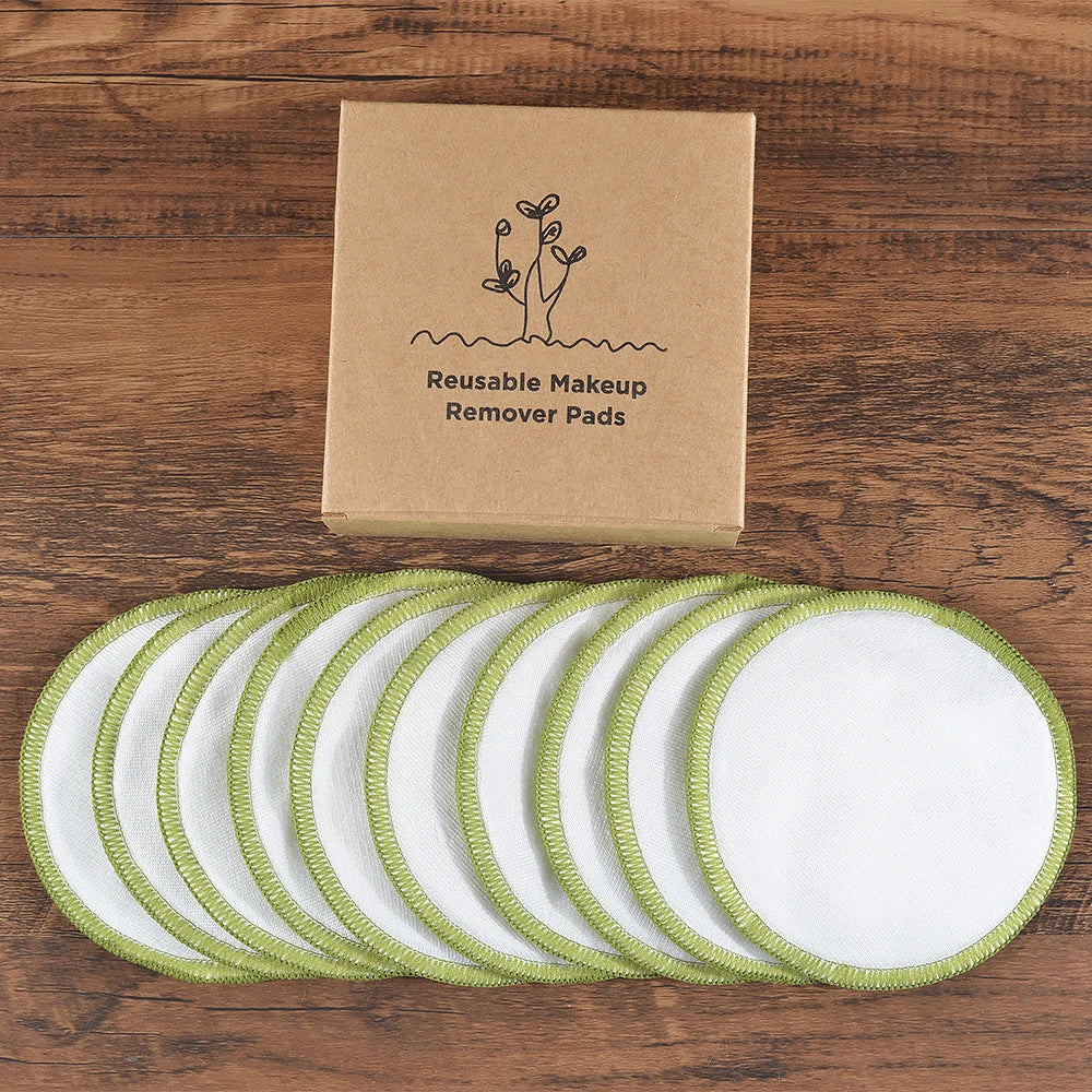 Reusable Bamboo Cotton Makeup Remover Pads – 10 Pack