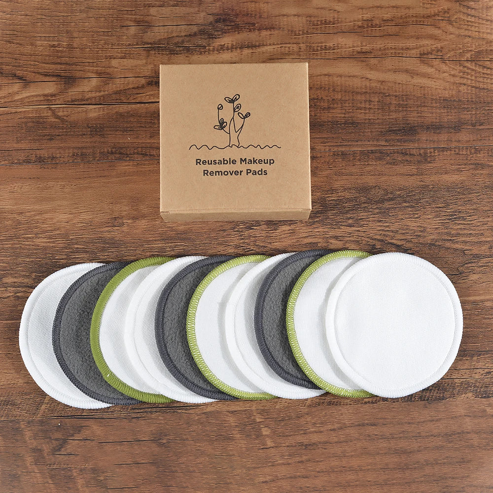 Reusable Bamboo Cotton Makeup Remover Pads – 10 Pack