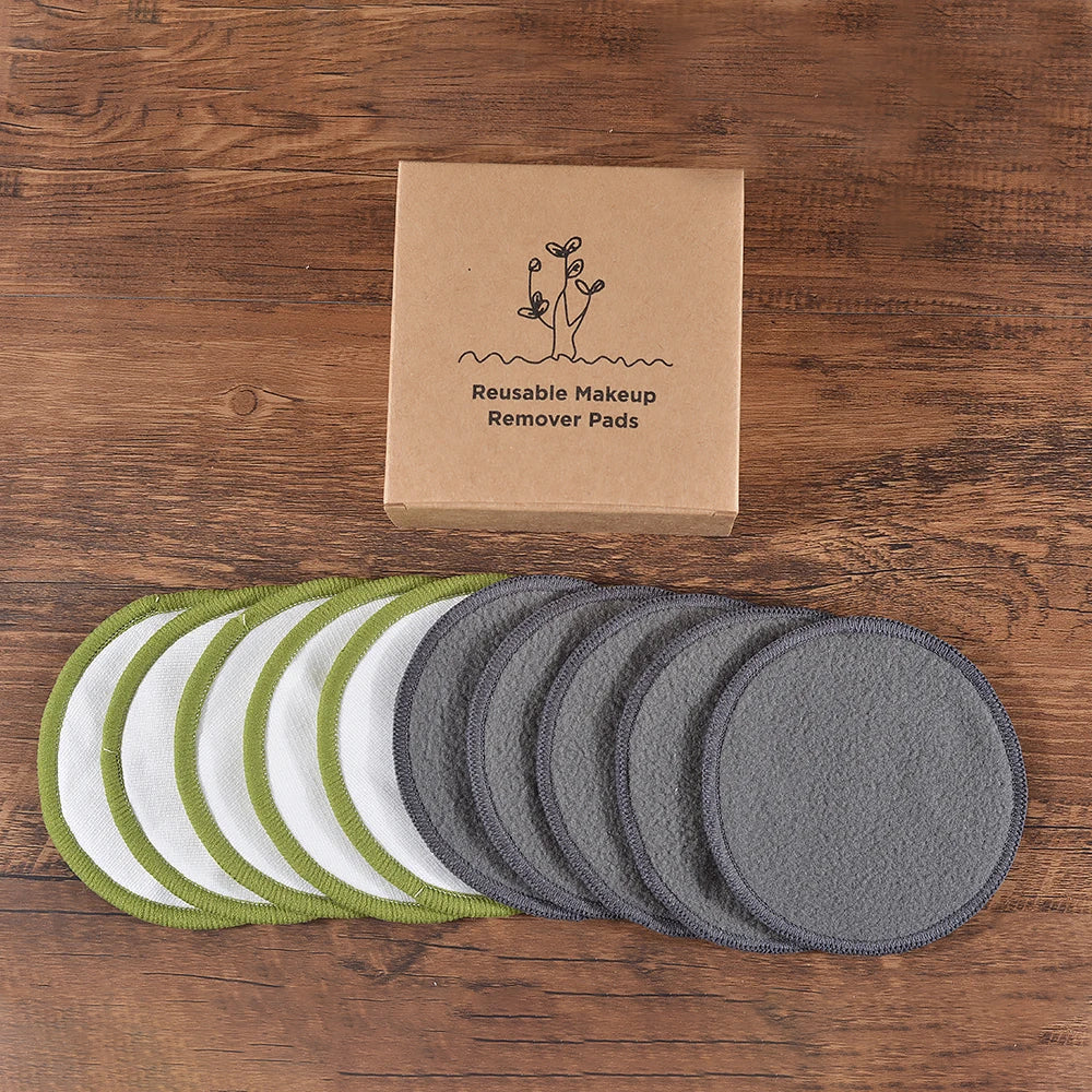 Reusable Bamboo Cotton Makeup Remover Pads – 10 Pack